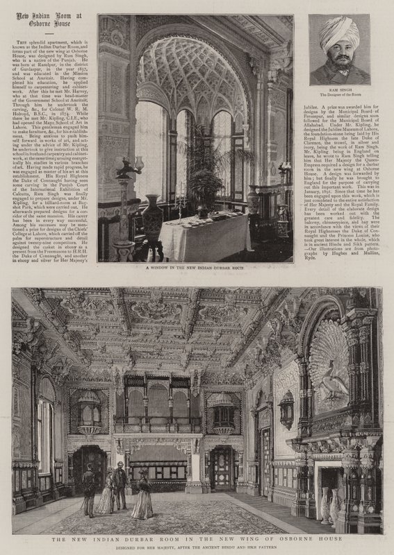 Der neue indische Durbar-Raum im neuen Flügel des Osborne House (Gravur) von English School