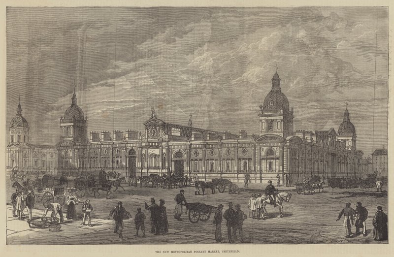 Der neue Metropolitan Geflügelmarkt, Smithfield (Stich) von English School