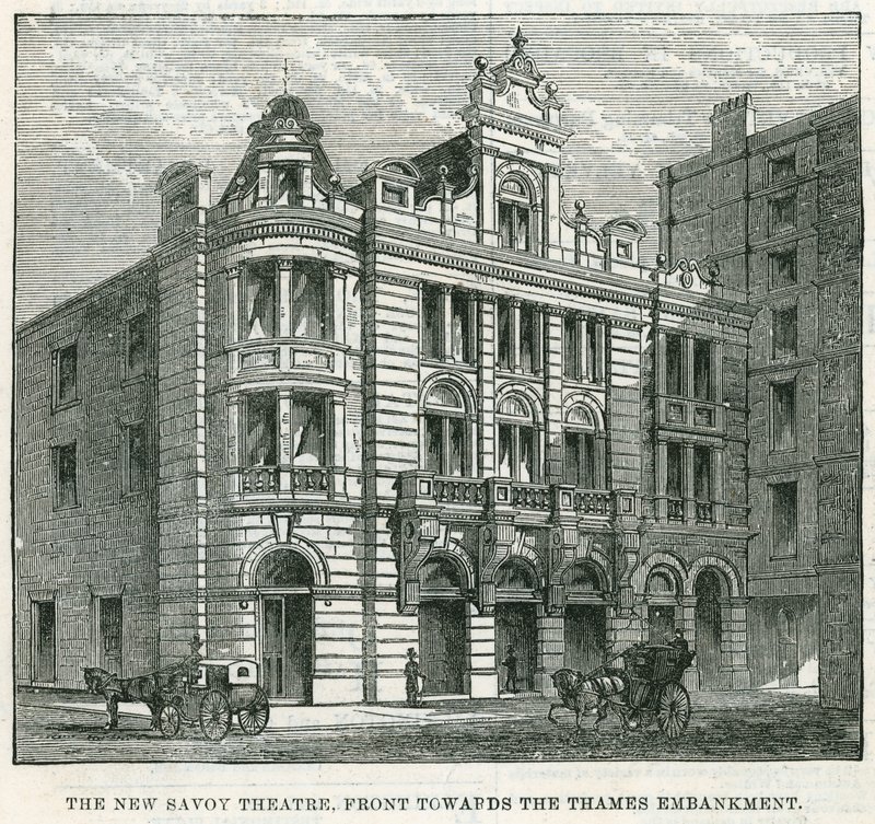 Das neue Savoy-Theater, Front zum Thames Embankment von English School