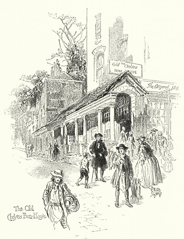 Das alte Chelsea Bun-House (Lithografie) von English School