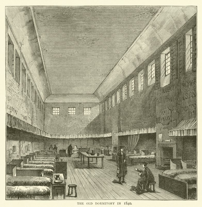 Das alte Schlafsaal im Jahr 1840 von English School