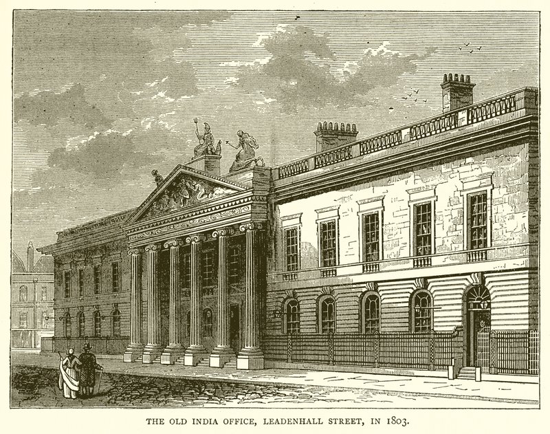 Das alte Indienbüro in der Leadenhall Street im Jahr 1803 von English School