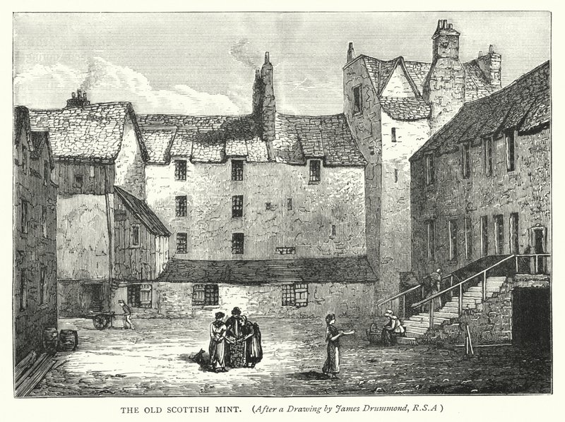 Die alte schottische Münze (Stich) von English School
