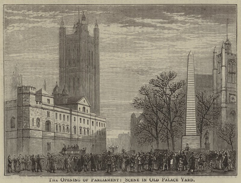 Die Eröffnung des Parlaments, Szene im Old Palace Yard von English School