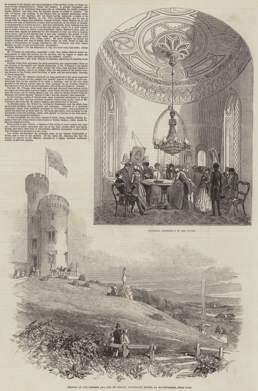 Die Eröffnung des Mathew und City of London Temperance Tower (Stich) von English School