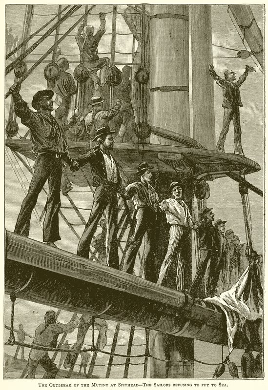 Der Ausbruch der Meuterei in Spithead - Die Matrosen verweigern die Ausfahrt von English School