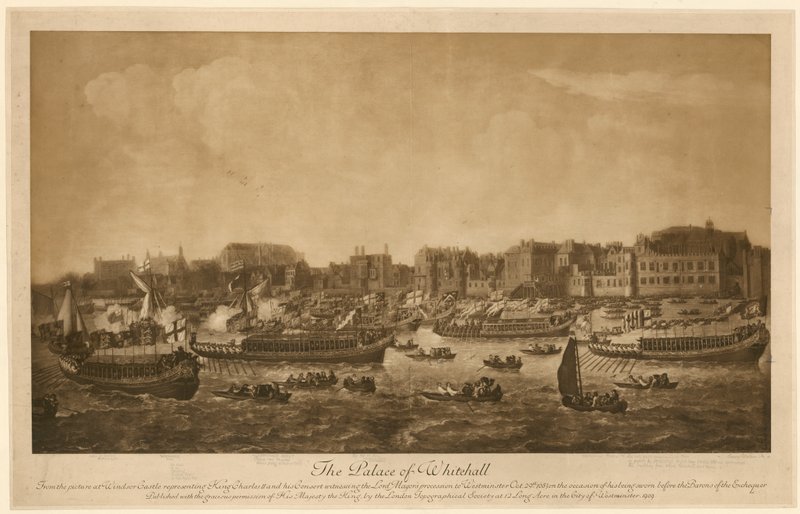 Der Palast von Whitehall, 1683 von English School