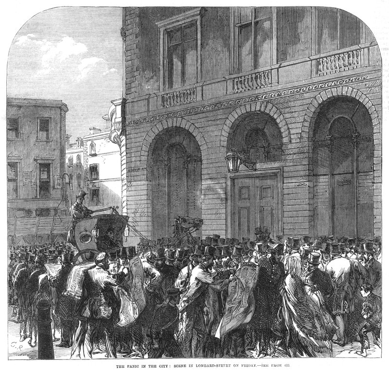 Die Panik in der Stadt - Szene in der Lombard Street am Freitag von English School