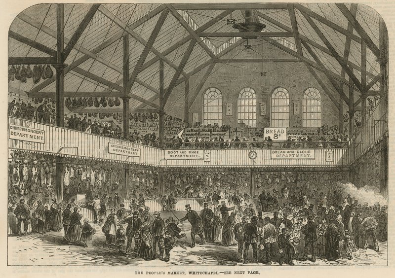 Der Volksmarkt, Whitechapel, London von English School