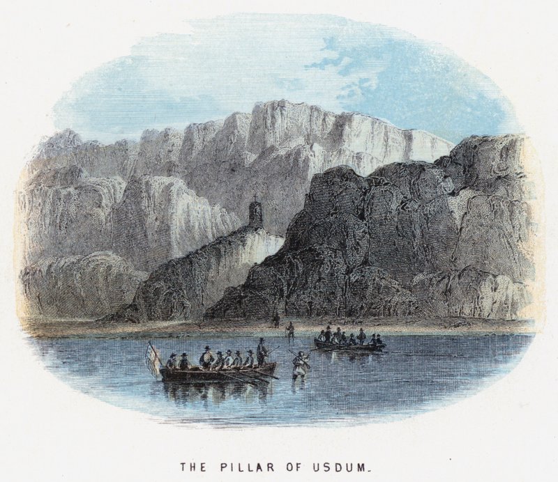Die Säule von Usdum (farbige Gravur) von English School