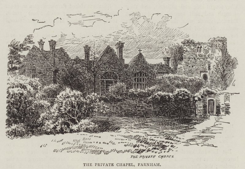 Die Privatkapelle, Farnham (Gravur) von English School