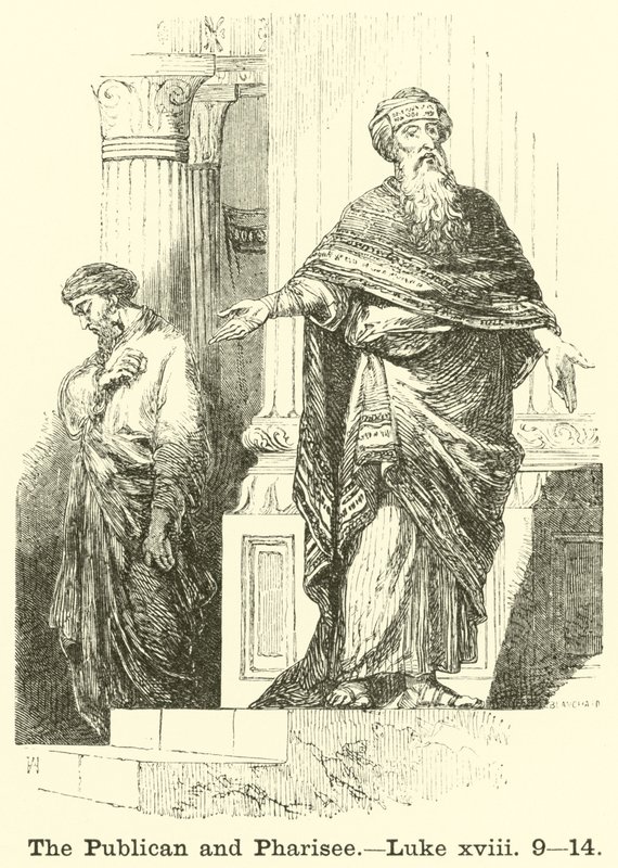 Der Zöllner und der Pharisäer, Lukas, xviii, 9, 14 von English School