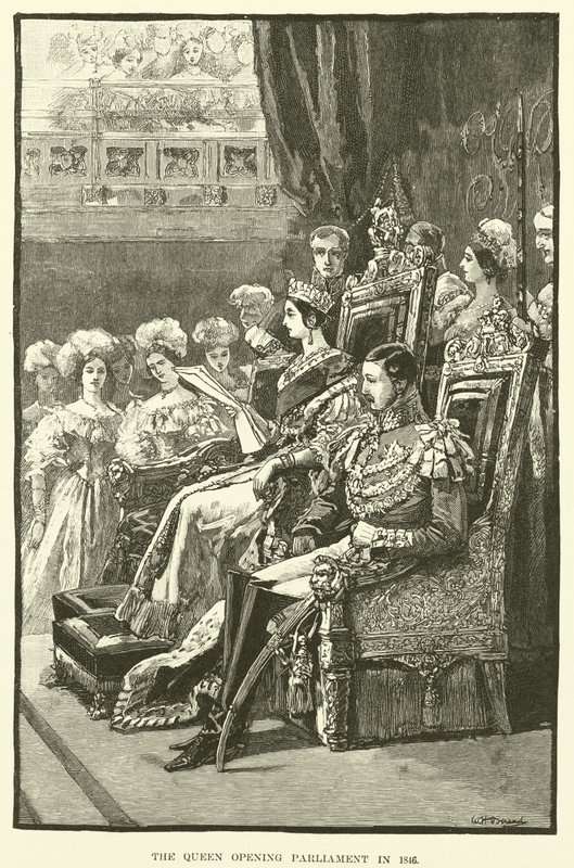 Die Königin eröffnet das Parlament im Jahr 1846 von English School