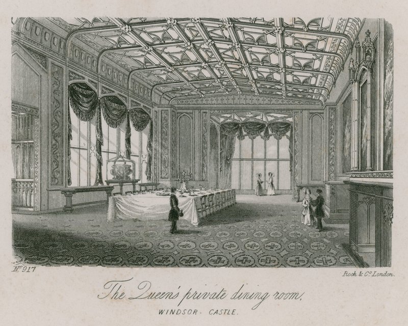 Das private Speisezimmer der Königin im Windsor Castle von English School