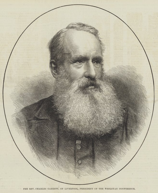 Der Reverend Charles Garrett aus Liverpool, Präsident der Wesleyanischen Konferenz (Stich) von English School