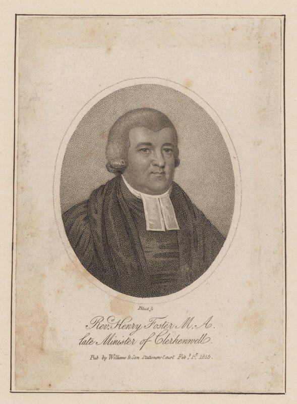 Der Reverend Henry Foster, ehemaliger Minister von Clerkenwell von English School