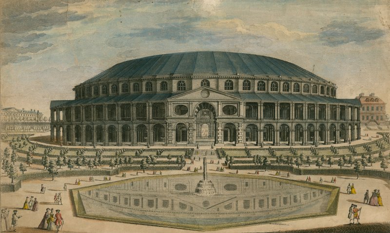 Das Rotunda-Haus und die Gärten in Ranelagh, London von English School