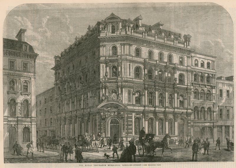 Die Royal Insurance Buildings, Lombard Street, London von English School