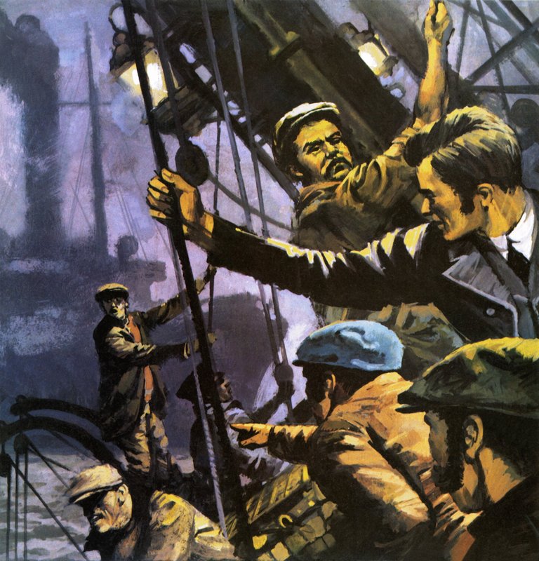 Der Seewolf. Illustration zum Buch von Jack London. von English School