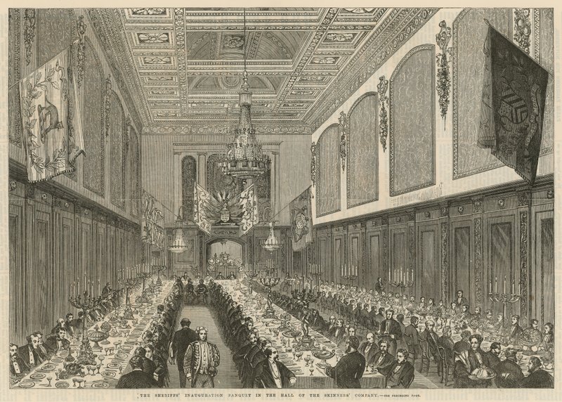 Einweihungsbankett des Sheriffs in der Halle der Skinners Company von English School