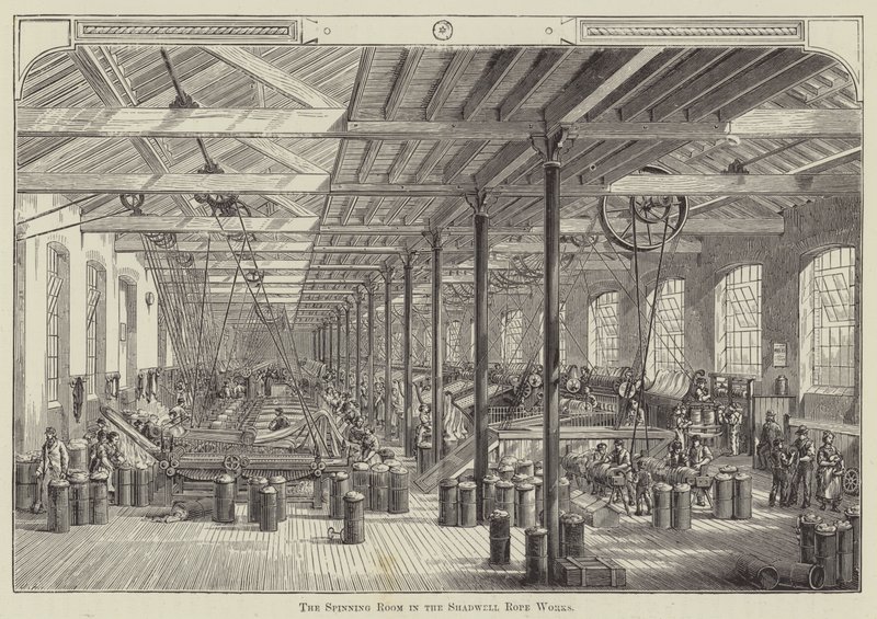 Der Spinnraum in den Shadwell Rope Works von English School