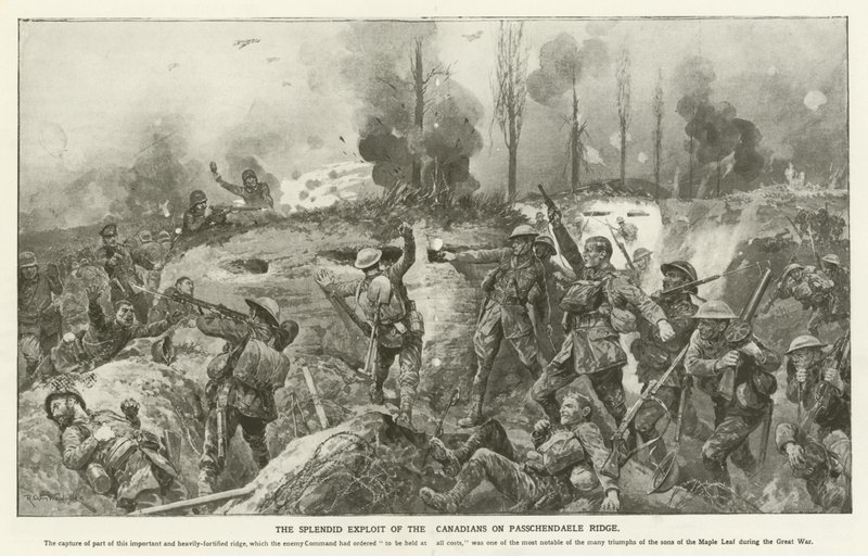 Die großartige Tat der Kanadier auf dem Passchendaele-Rücken, Erster Weltkrieg von English School