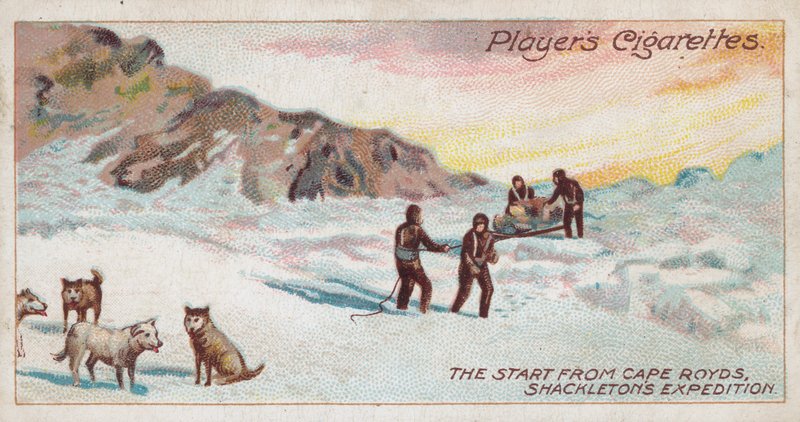 Der Start von Cape Royds, Shackletons Expedition von English School