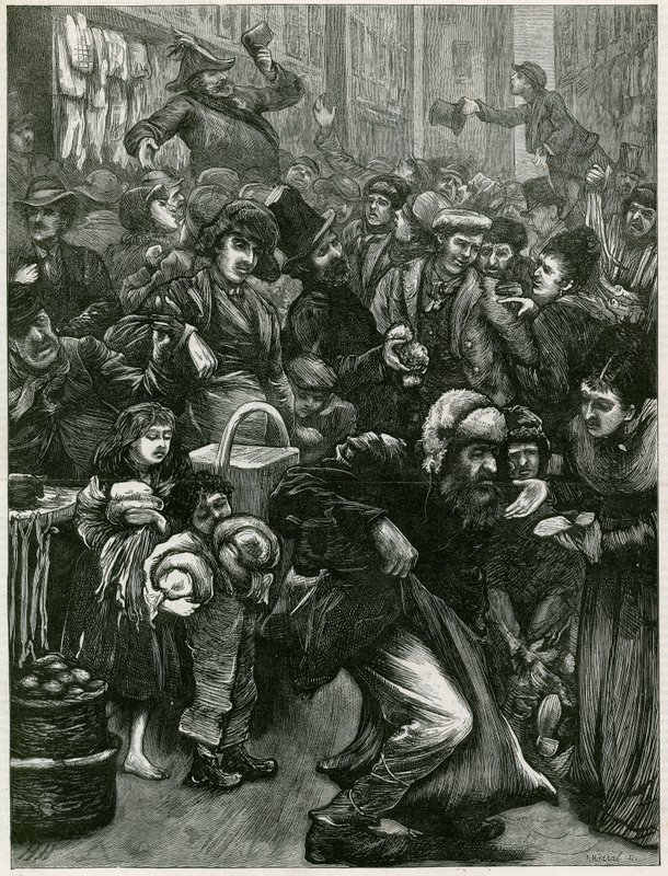 Die Sonntags-Handelsfragen - eine Skizze in Petticoat Lane von English School