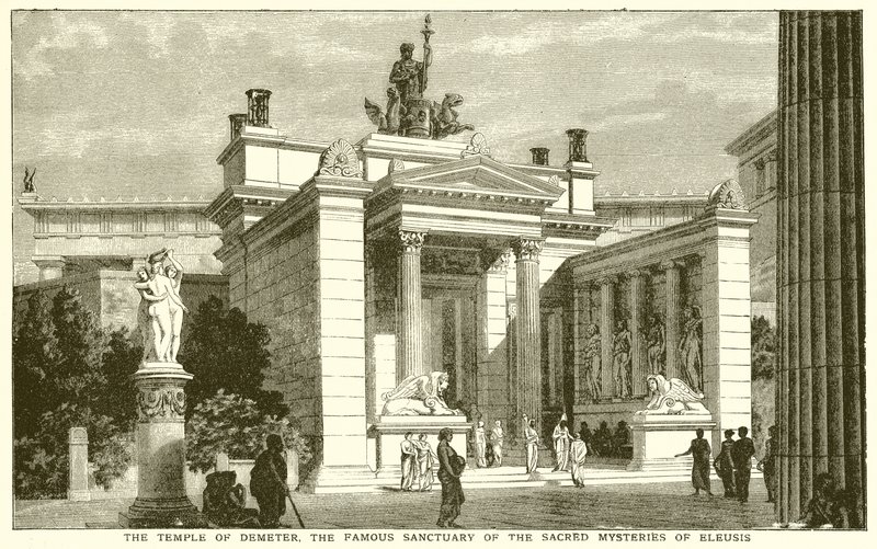 Der Tempel der Demeter, das berühmte Heiligtum der heiligen Mysterien von Eleusis von English School