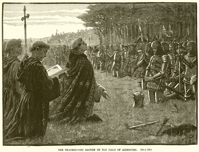 Der Dankgottesdienst auf dem Schlachtfeld von Agincourt von English School
