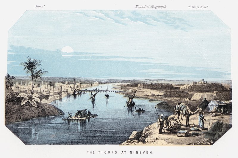 Der Tigris bei Ninive (farbige Gravur) von English School