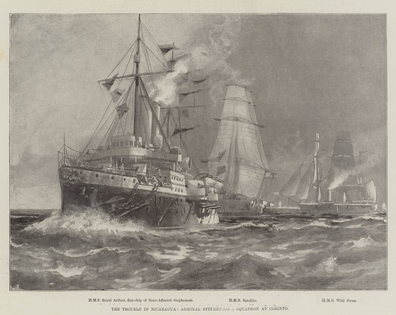 Die Unruhen in Nicaragua, Admiral Stephensons Geschwader in Corinto von English School