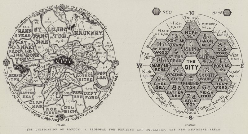 Die Vereinigung Londons, ein Vorschlag zur Definition und Angleichung der neuen kommunalen Gebiete von English School