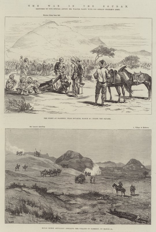 Der Krieg im Sudan (Gravur) von English School