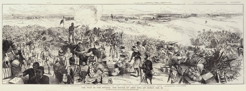 Der Krieg im Sudan, die Schlacht von Abou Kru oder Gubat von English School