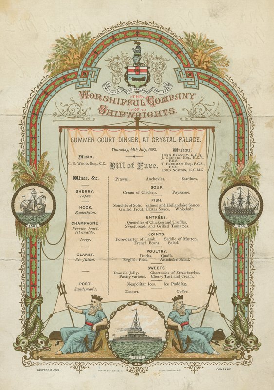 Sommergerichtsdinner der Worshipful Company of Shipwrights (Chromolithographie) von English School