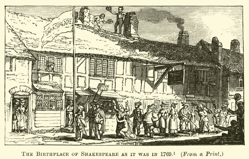 Shakespeares Geburtshaus im Jahr 1769 von English School