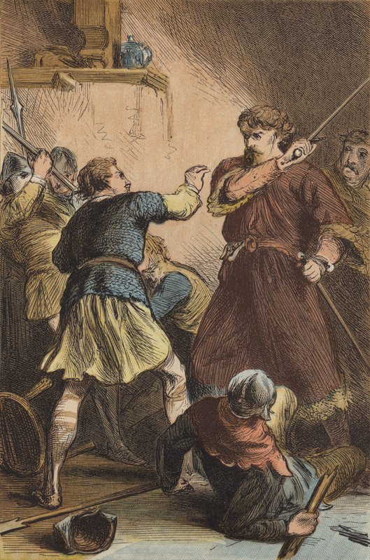 Die Gefangennahme von Richard I. durch Leopold von Österreich von English School