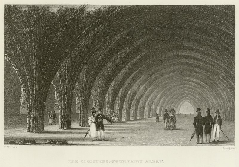 Die Kreuzgänge der Fountains Abbey von English School