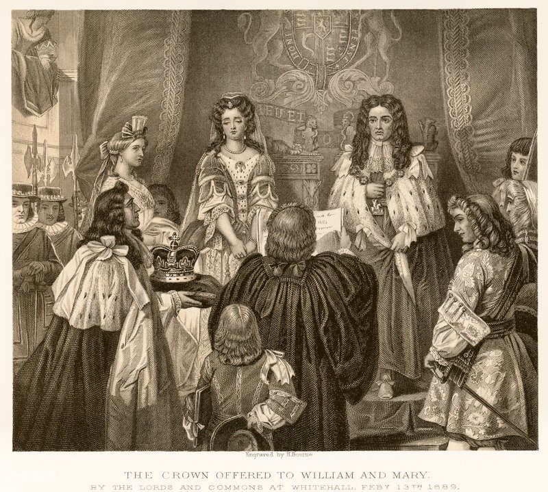 Die Krone wird Wilhelm und Maria angeboten von English School