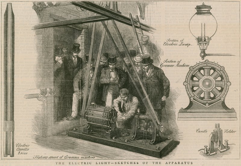 Das elektrische Licht - Skizzen des Apparats von English School
