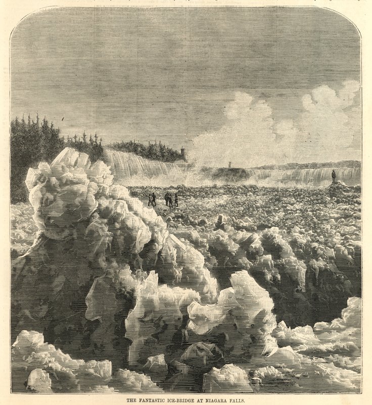 Die fantastische Eisbrücke bei den Niagarafällen von English School