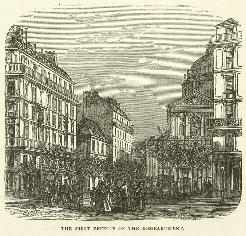 Die ersten Auswirkungen des Bombardements, November 1870 von English School