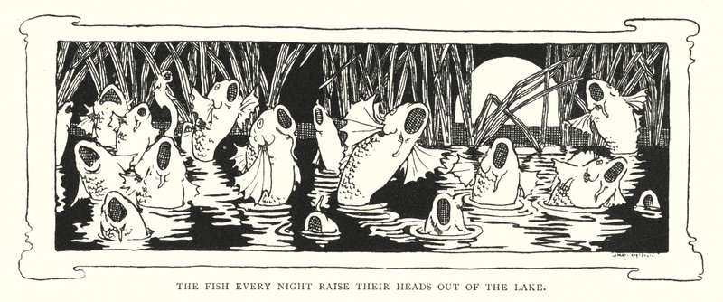 Die Fische heben jede Nacht ihre Köpfe aus dem See von English School