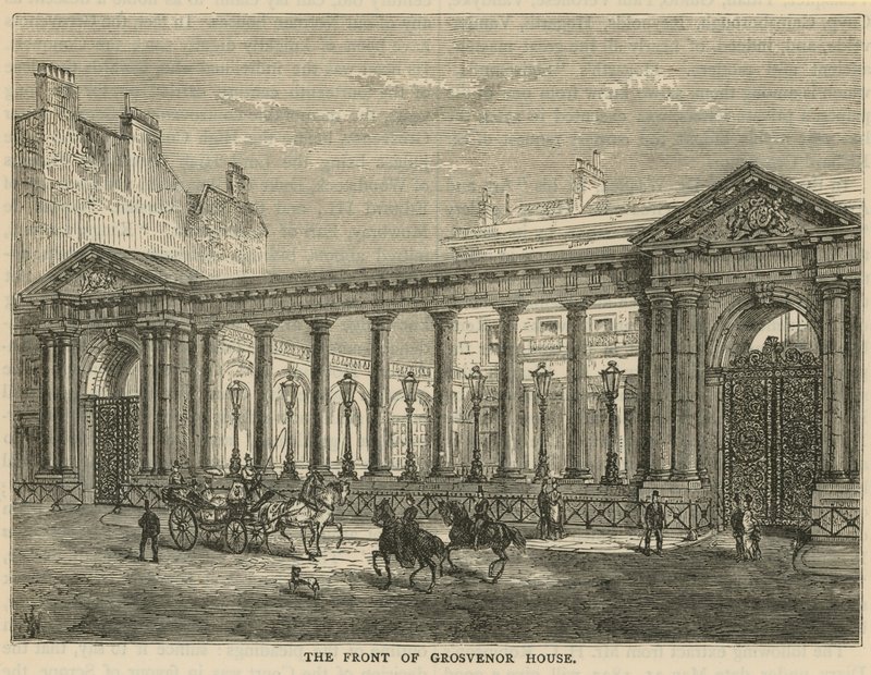 Die Vorderseite von Grosvenor House, London von English School