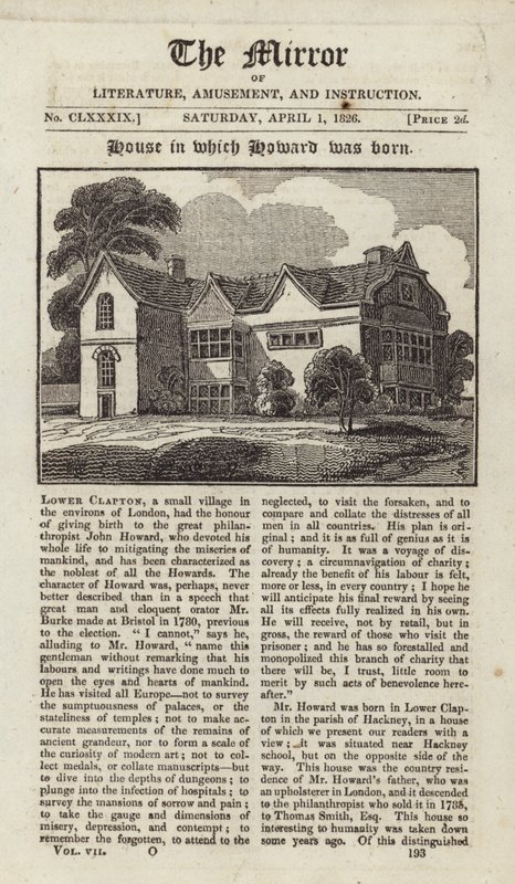 Das Haus, in dem John Howard geboren wurde von English School