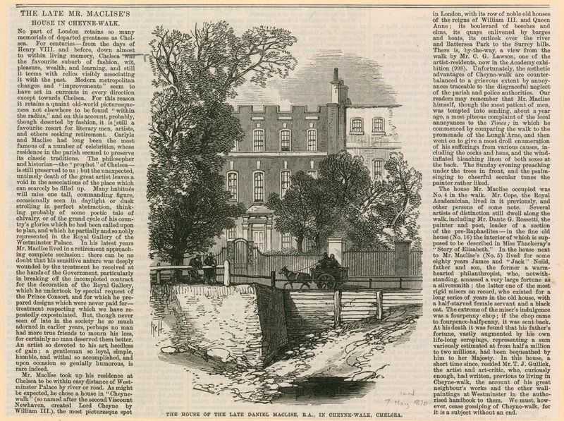 Das Haus von Daniel Maclise in Cheyne Walk von English School