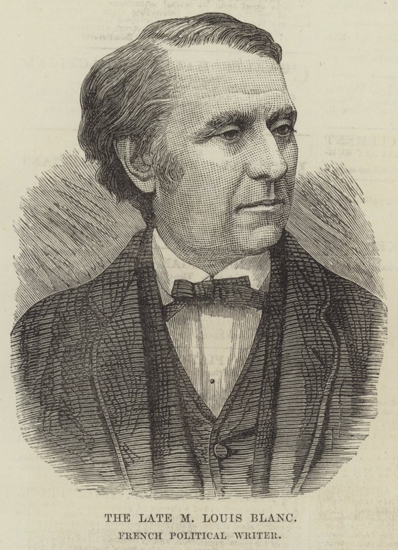 Der verstorbene M Louis Blanc, französischer politischer Schriftsteller (Stich) von English School