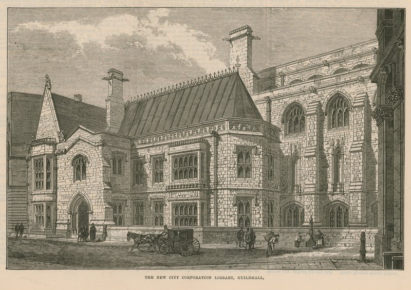 Die neue Stadtbibliothek, Guildhall, London von English School