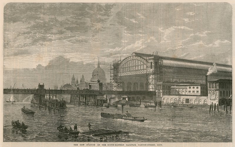 Der neue Bahnhof der South-Eastern Railway, Cannon Street, London von English School